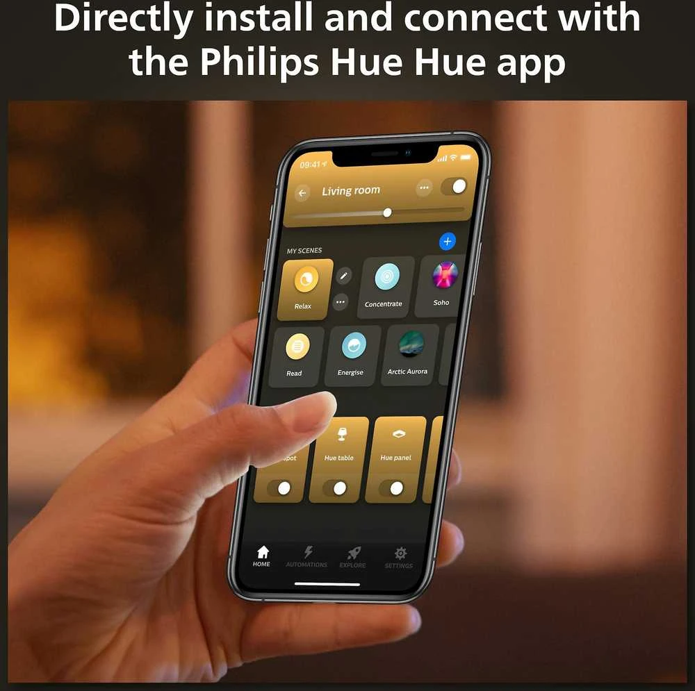 Lubinis šviestuvas Signify Philips Hue Baltas Amb. Aurelle Panelleuchte 30x30 Schw inkl DS