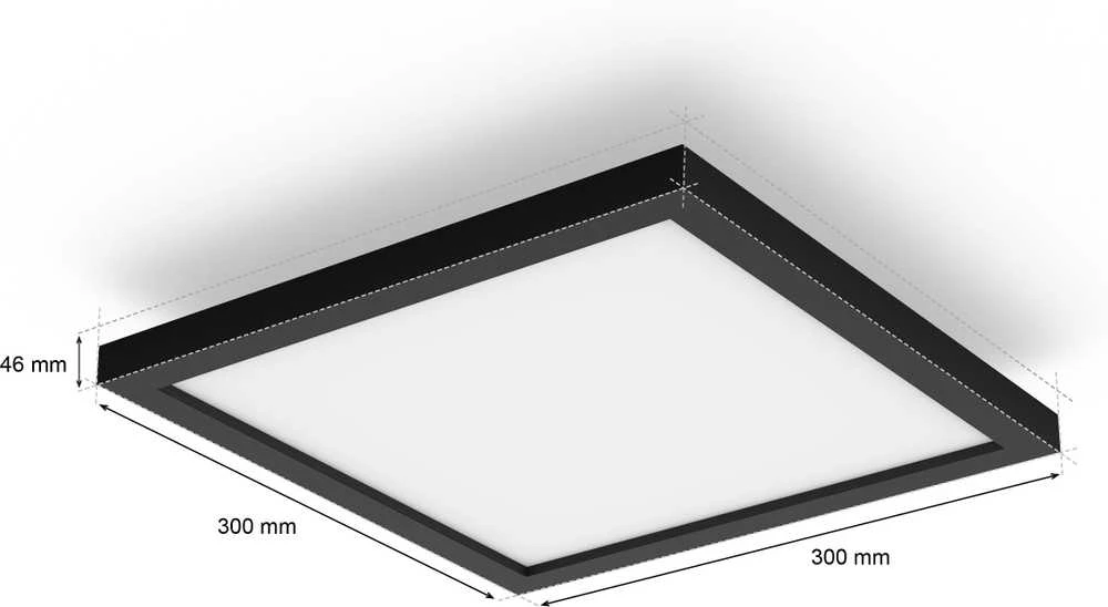 Lubinis šviestuvas Signify Philips Hue Baltas Amb. Aurelle Panelleuchte 30x30 Schw inkl DS