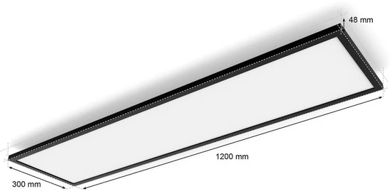 Lubinis šviestuvas Philips Hue Aurelle rectangular panel light, Juodas, 120 x 30 cm | 2200-6500 Hue Baltas Ambiance