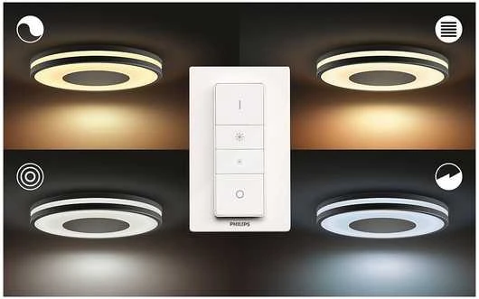 Lubinis šviestuvas Philips Hue Be baltos atmosferos išmanusis lubų šviestuvas, juodas