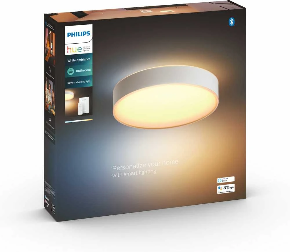 Lubinis šviestuvas Philips Hue Devere M lubos baltos