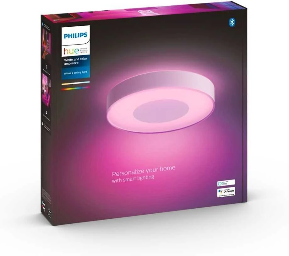 Philips Hue Infuse L lubinis šviestuvas baltas | 52,5 W | Baltas ir spalvų atmosfera 2000-6500 | Bluetooth