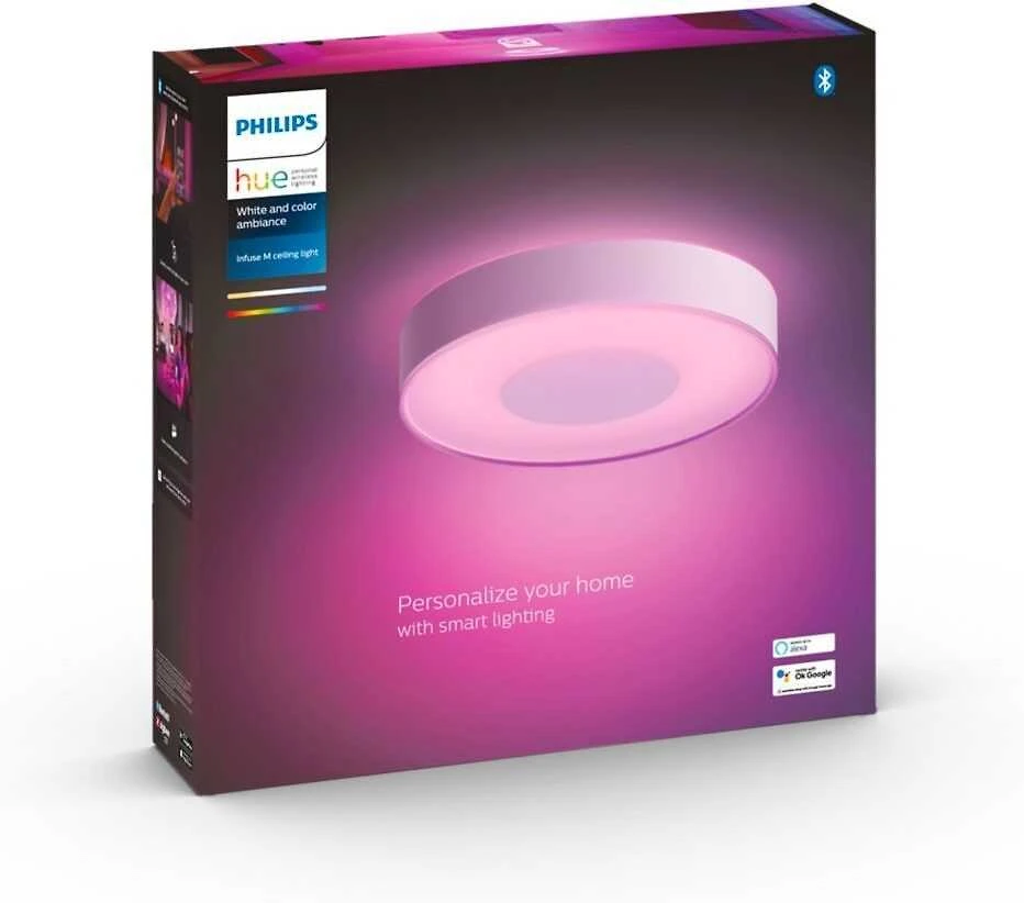 Philips Hue Infuse M lubinis šviestuvas baltas | 33,5 W | Baltas ir spalvų atmosfera 2000-6500 | Bluetooth