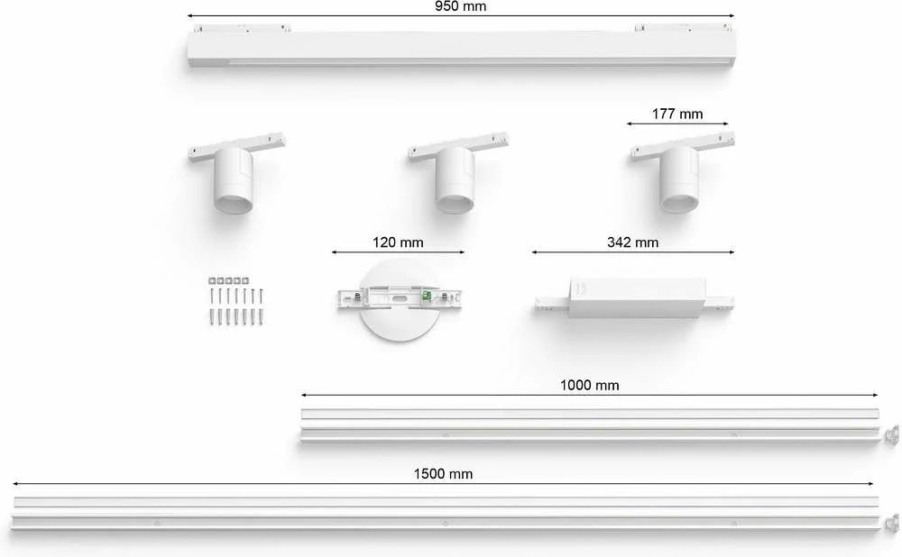Lubinis šviestuvas Philips Hue Perifo 3xcylinder spot + balta lubų juosta