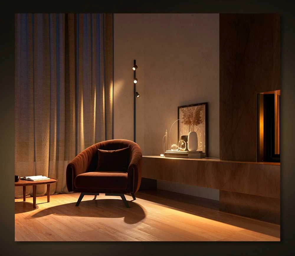 Philips Hue Perifo cilindrinis prožektorius juodas