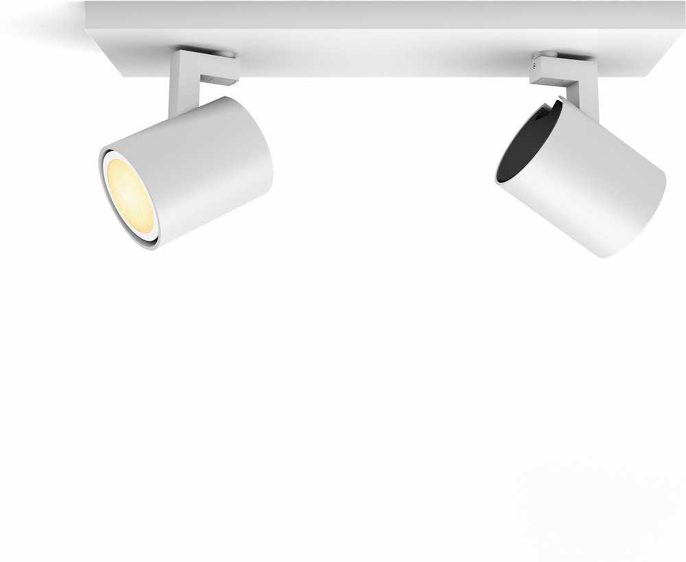 Lubinis šviestuvas Philips Hue Baltas Amb. Runner Spot 2 flg. Weiß 2x350lm inkl. Dimmschalter