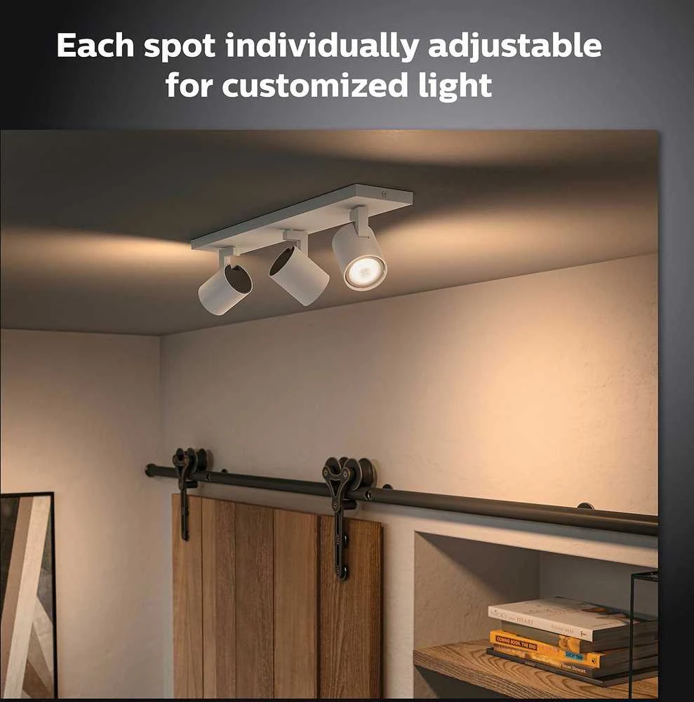 Lubinis šviestuvas Philips Hue Baltas Ambiance Runner Deckenleuchte baltas + Dimmschalter • 3er-Spot