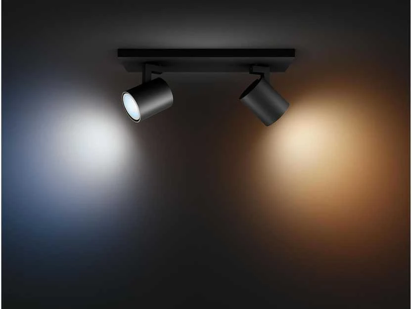 Lubinis šviestuvas Philips Hue Runner baltas ambiance -älyspottivalaisin, 2-osainen, musta, BT, 2 x 4,2 W