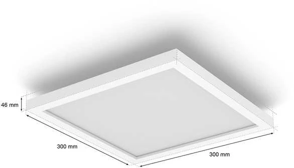 Lubinis šviestuvas „Philips Hue Surimu Panel Square Small“ | 2000–6500 K, „Hue Baltas“ ir „Color Ambiance“