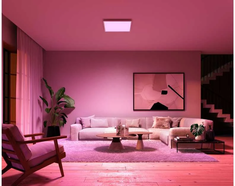 Lubinis šviestuvas „Philips Hue Surimu“ kvadratinis panelinis šviestuvas, 60 x 60 cm | 2000–6500 „Hue Baltas“ spalvų atmosfera
