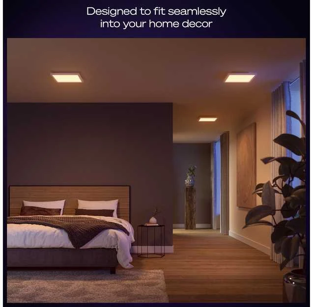 Lubinis šviestuvas „Philips Hue Surimu Panel Square Small“ | 2000–6500 K, „Hue Baltas“ ir „Color Ambiance“