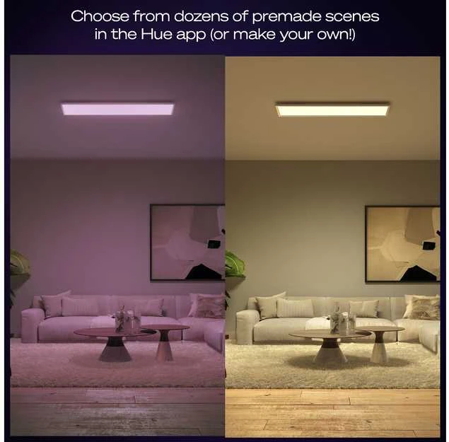 Lubinis šviestuvas „Philips Hue Surimu“ stačiakampis panelinis šviestuvas, 120 x 30 cm | 2000–6500 „Hue Baltas Color Ambiance“ | „Bluetooth“, „Zigbee“