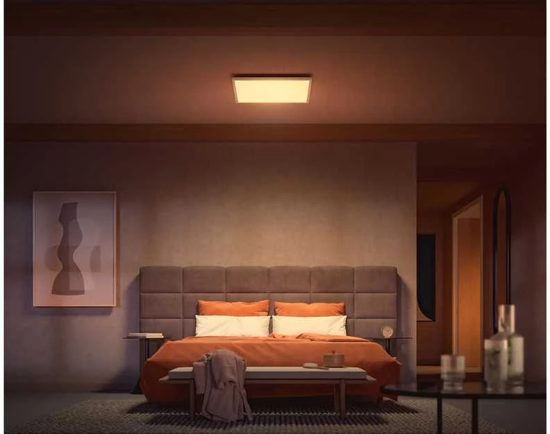 Lubinis šviestuvas „Philips Hue Surimu“ kvadratinis panelinis šviestuvas, 60 x 60 cm | 2000–6500 „Hue Baltas“ spalvų atmosfera