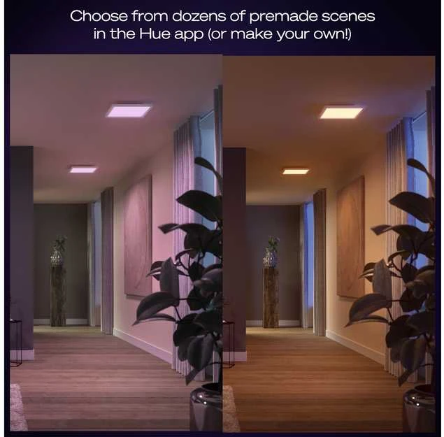 Lubinis šviestuvas „Philips Hue Surimu Panel Square Small“ | 2000–6500 K, „Hue Baltas“ ir „Color Ambiance“