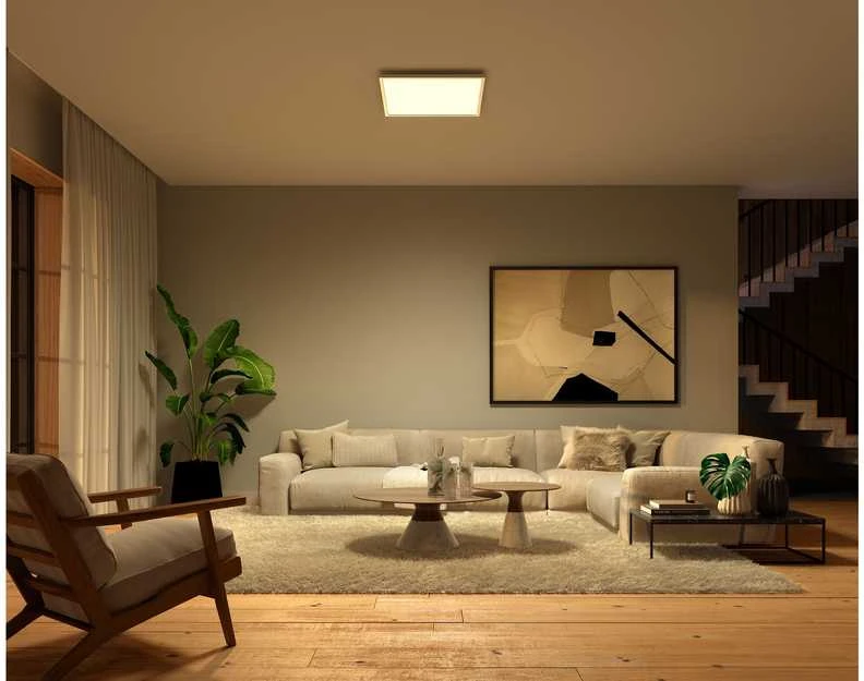 Lubinis šviestuvas „Philips Hue Surimu“ kvadratinis panelinis šviestuvas, 60 x 60 cm | 2000–6500 „Hue Baltas“ spalvų atmosfera