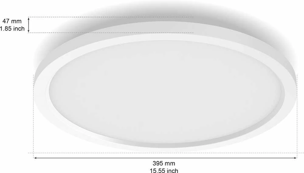 Lubinis šviestuvas Lampa sufitowa Signify Philips Hue Baltas & Col. Amb. Panel apvalus Surimu Baltas