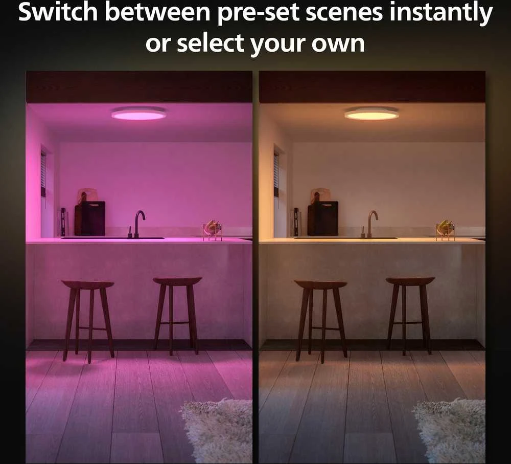 Lubinis šviestuvas Lampa sufitowa Signify Philips Hue Baltas & Col. Amb. Panel apvalus Surimu Baltas
