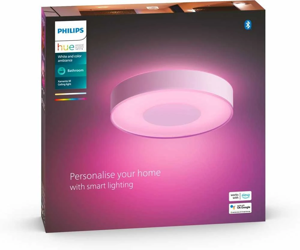 Lubinis šviestuvas Philips Hue WACA Xamento M LED lubų šviestuvas 33,5 W baltas