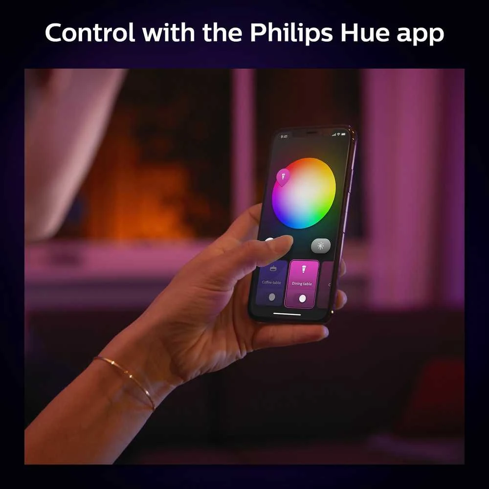 Philips Hue Baltas & Color Ambiance Xamento lubinis šviestuvas apvalus juodas • M