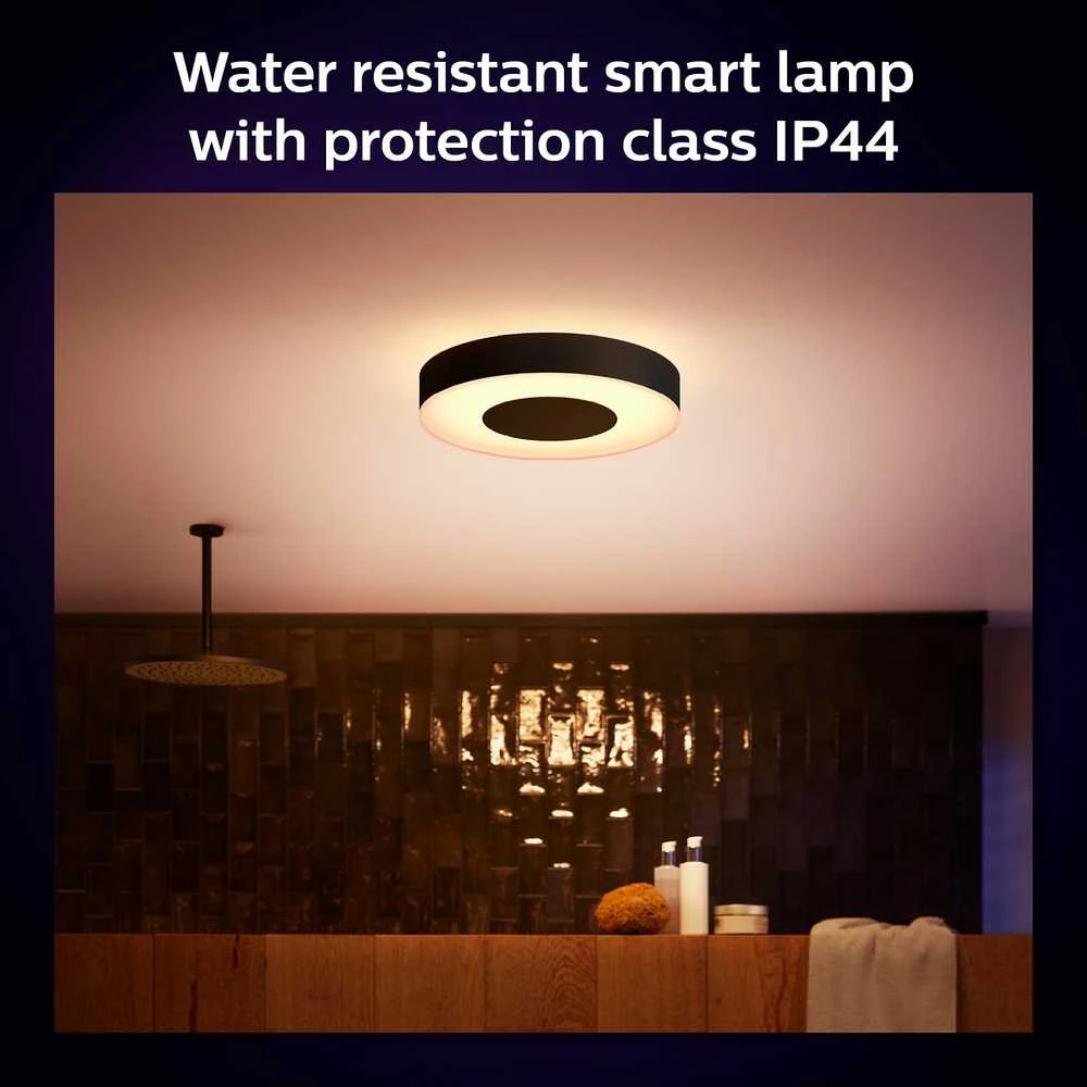 Philips Hue Baltas & Color Ambiance Xamento lubinis šviestuvas apvalus juodas • M