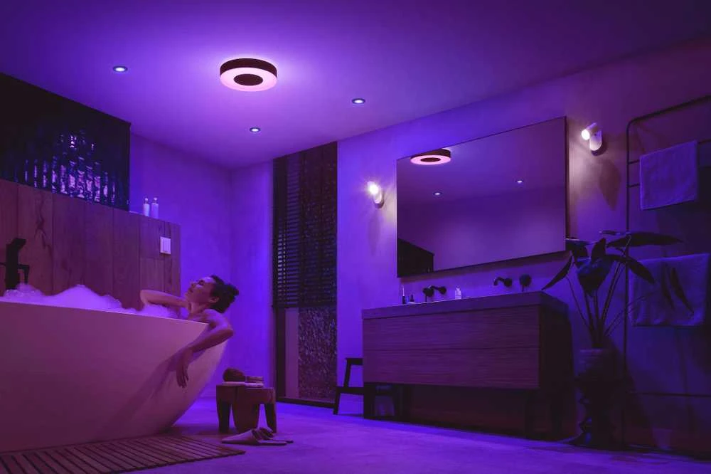 Philips Hue Baltas & Color Ambiance Xamento lubinis šviestuvas apvalus juodas • M