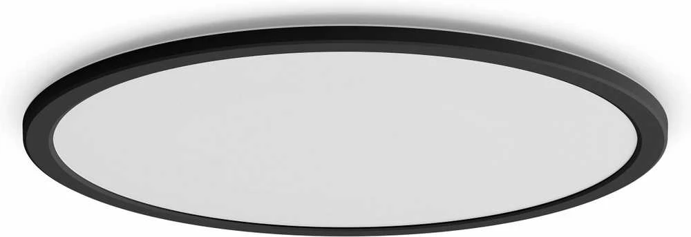 „Philips“ paviršinio apšvietimo LED lubinis šviestuvas PHILIPS SUPERSLIM, IP44, 18 W, 2700 K, 1500 lm, reguliuojamo ryškumo, juodas, O29 cm