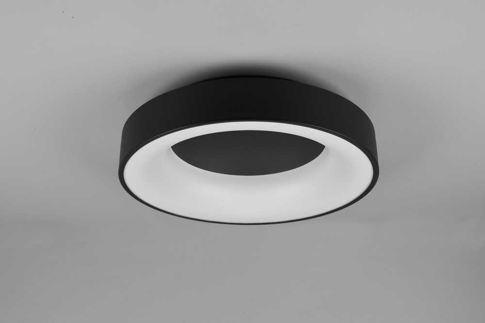 Lubinis šviestuvas Trio Girona -LED-plafondi, 45 cm, musta, 3100 lm, 3000 K, jungiklio reguliatorius