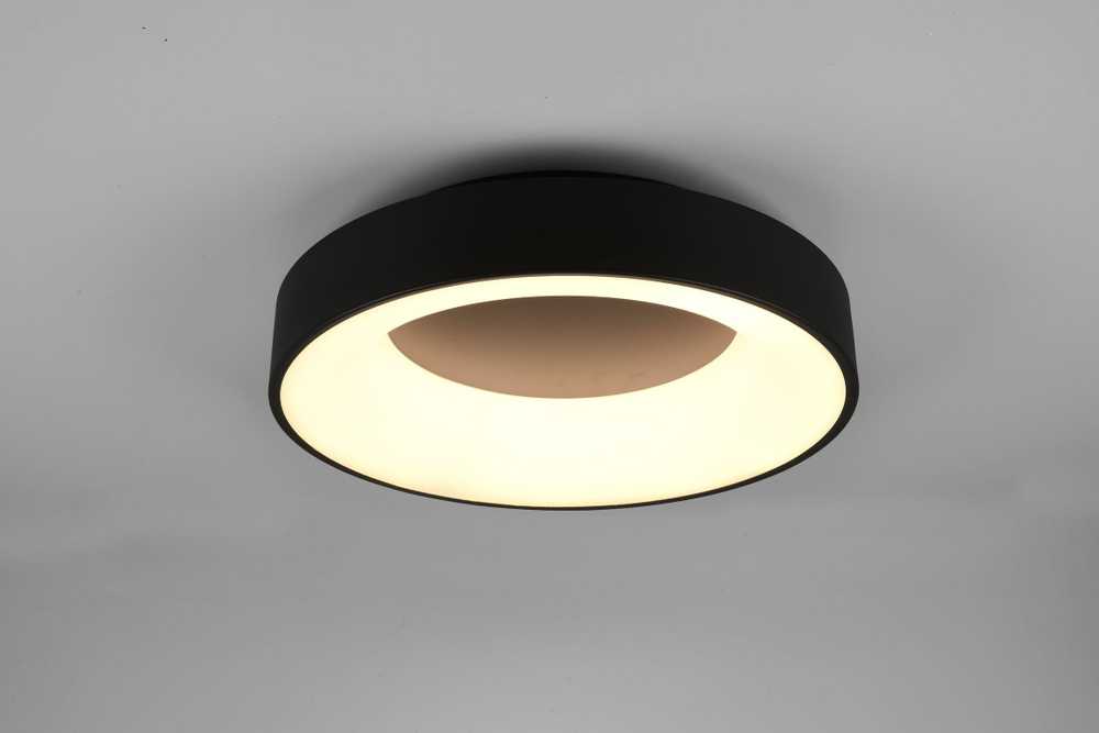 Lubinis šviestuvas Trio Girona -LED-plafondi, 45 cm, musta, 3100 lm, 3000 K, jungiklio reguliatorius