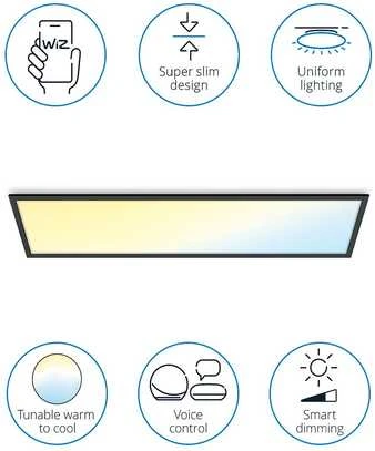 Lampa sufitowa Signify WiZ Baltas Panel Tunable 3400lm Juodas Einzelpack