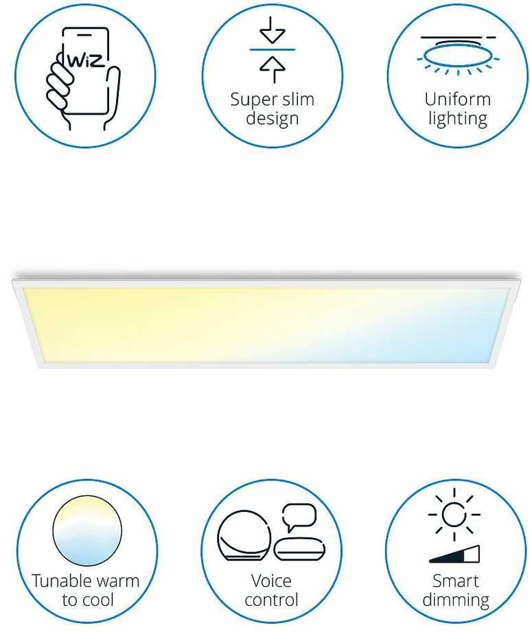 Lubinis šviestuvas Lampa sufitowa Signify WiZ Baltas Panel Tunable 3400lm Weiß Einzelpack