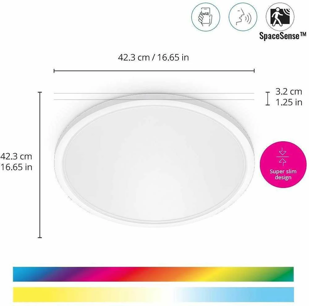 Wiz - SuperSlim WiZ lubinis šviestuvas 22W W 22-65K RGB