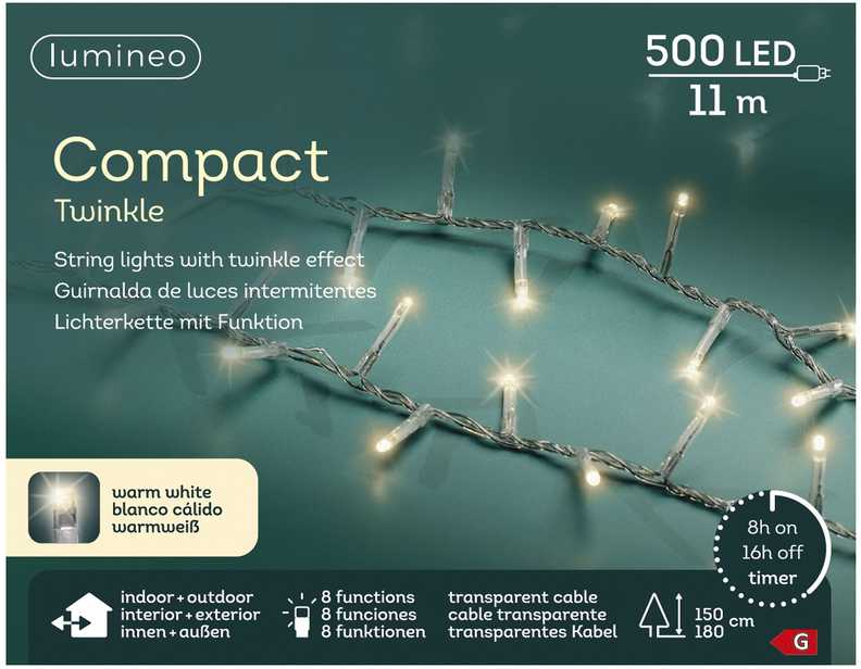 LED žibintų vainikas Lumineo Balta