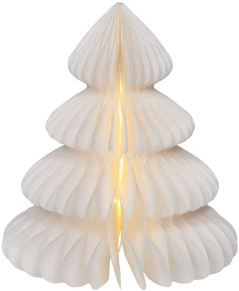 Lumineo paperikuusi valolla, 28 cm, lämmin valkoinen, paristokäyttöinen