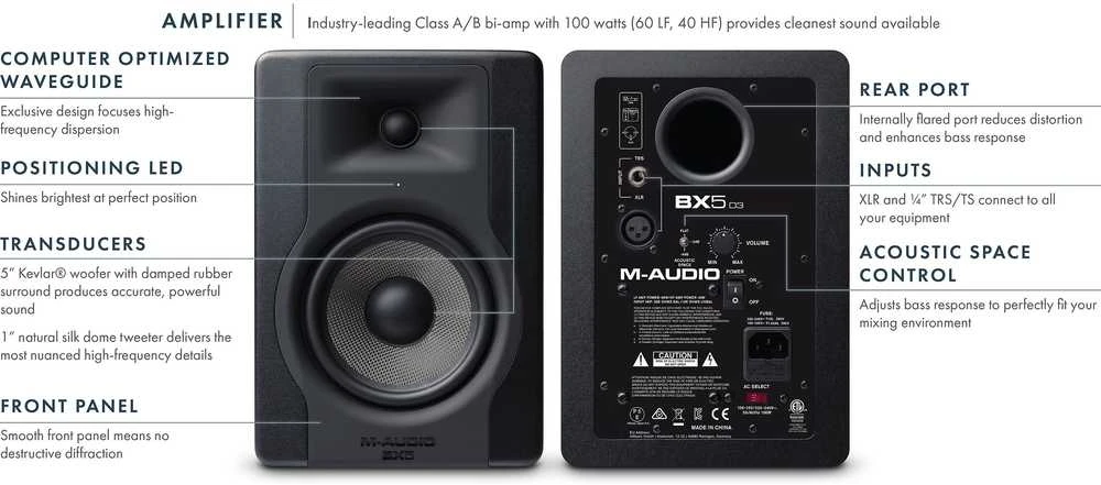 Garso koloėlė M-AUDIO BX5 D3, Juoda