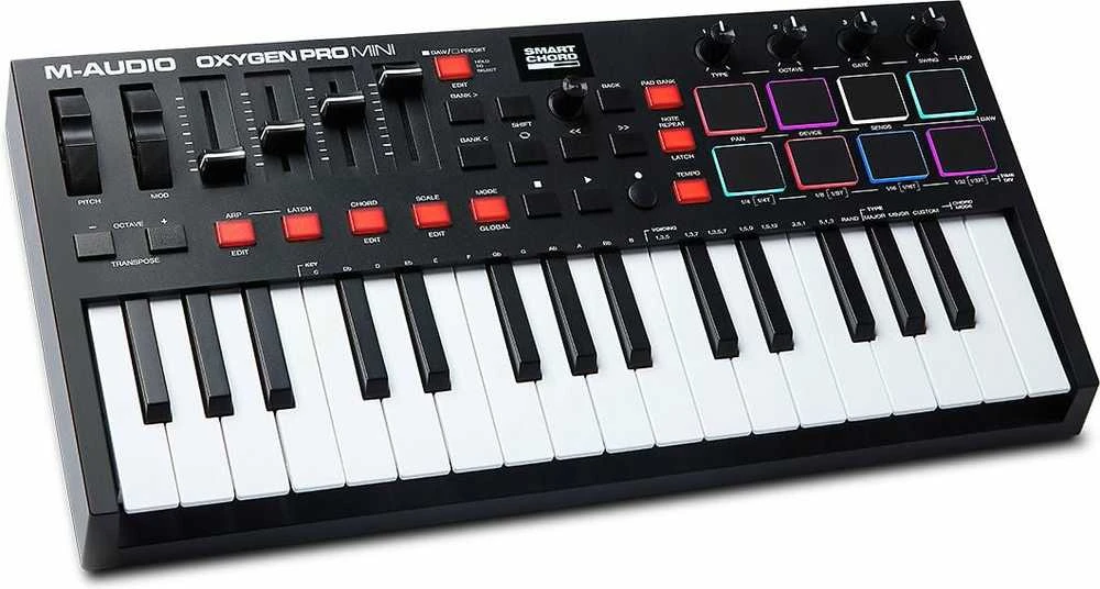 MIDI klaviatūra M-AUDIO Oxygen Pro Mini, juoda
