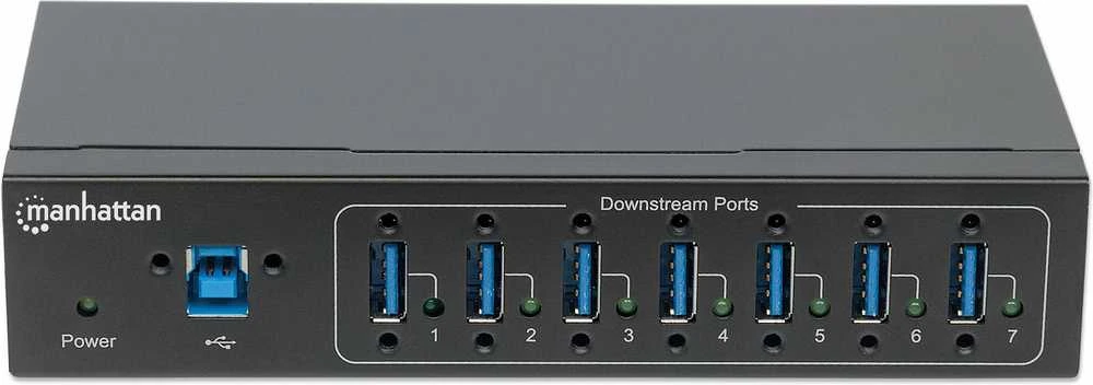 M164405 Manhattan Industrial, ESD apsaugotas 7 prievadų USB 3.0 šakotuvas