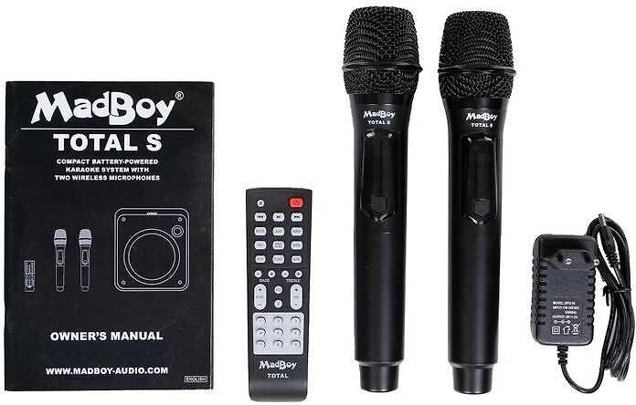 Madboy Audio ﻿MadBoy TOTAL S akkukäyttöinen karaokelaite langattomilla mikrofoneilla