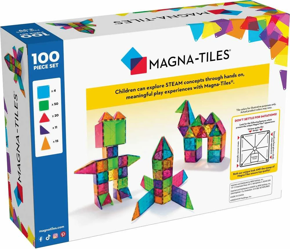 MAGNA-TILES Konstruktorius „Spalvos“, 100 det.