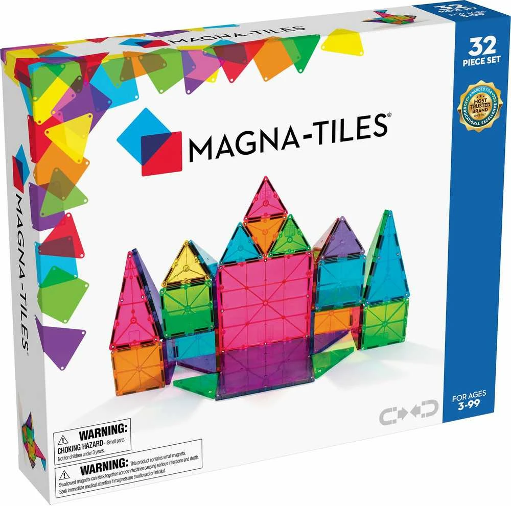 MAGNA-TILES Magnetinis permatomas konstruktorius, 32 det.