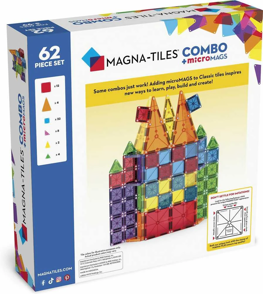 „Magna-Tiles“ – „microMAGS Combo“, 62 vnt. (90294)