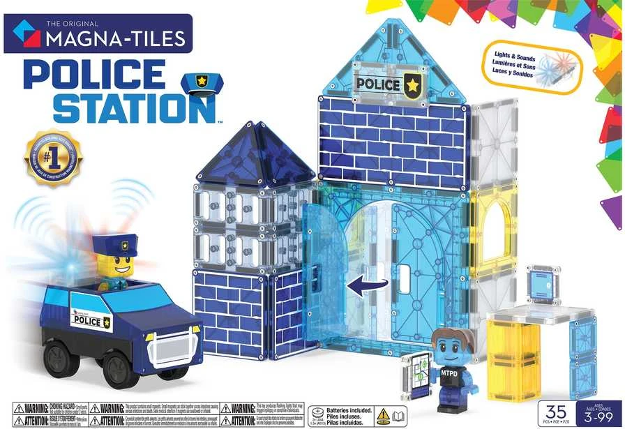 MAGNA-TILES Magnetinis konstruktorius „Policijos nuovada“, 35 det.