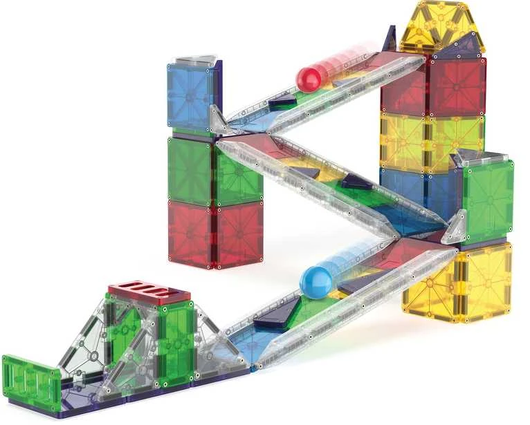 MAGNA-TILES - „Rail Racers Deluxe™“ 90 dalių rinkinys (90361)