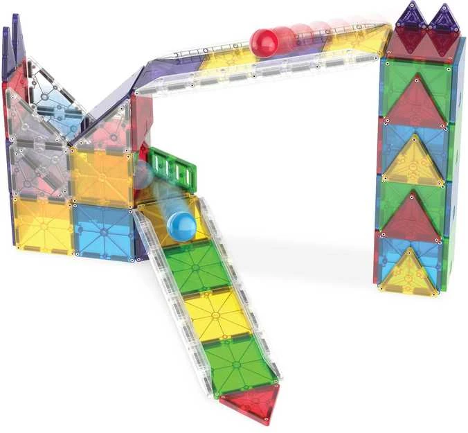MAGNA-TILES - „Rail Racers Deluxe™“ 90 dalių rinkinys (90361)