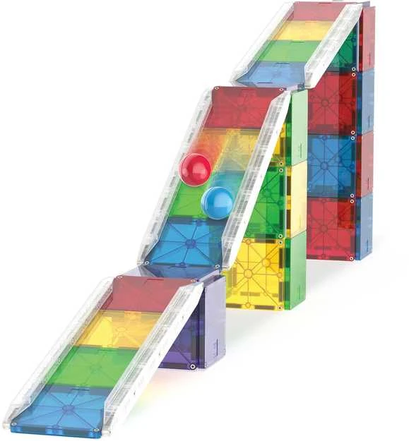 MAGNA-TILES - „Rail Racers Deluxe™“ 90 dalių rinkinys (90361)