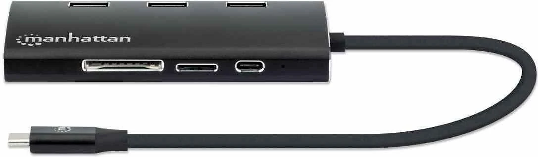 Adapteris USB Manhattan MANHATTAN USB -C 3.2 Gen 1-Adapteris,HDMI,USB,USB-C-PD,RJ45,SD
