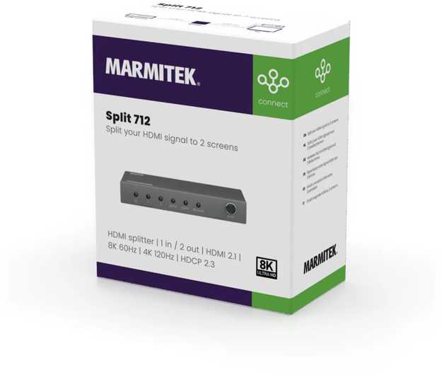 Marmitek SPLIT 712 HDMI skirstytuvas 1 įėjimas / 2 išėjimai UHD 3D