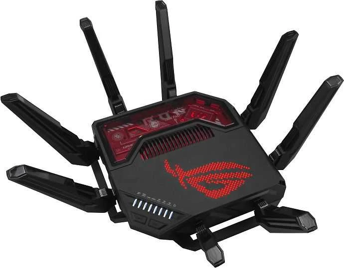 Asus | „WiFi 7“ trijų dažnių žaidimų maršrutizatorius | ROG Rapture GT-BE19000 | 802.11ax | 10/100/1000 Mbit/s | Ethernet LAN (RJ-45) jungtys 1 | Mesh palaikymas: Taip | MU-MiMO: Taip | 4G/5G | Antenos tipas: Išorinė