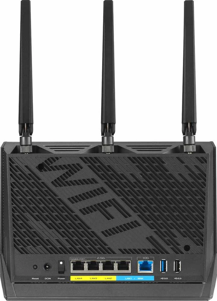 Asus | Belaidis „Wi-Fi 7“ dviejų dažnių gigabito maršrutizatorius | RT-BE86U | 802.11be | 6800 Mb/s | Ethernet LAN (RJ-45) jungtys 5 | Tinklo palaikymas: Taip | MU-MiMO: Ne | 4G/5G | Antenos tipas: Išorinė/Vidinė | 2