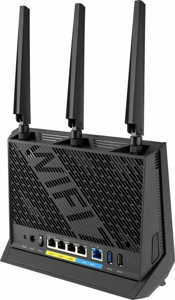 Asus | Belaidis „Wi-Fi 7“ dviejų dažnių gigabito maršrutizatorius | RT-BE86U | 802.11be | 6800 Mb/s | Ethernet LAN (RJ-45) jungtys 5 | Tinklo palaikymas: Taip | MU-MiMO: Ne | 4G/5G | Antenos tipas: Išorinė/Vidinė | 2