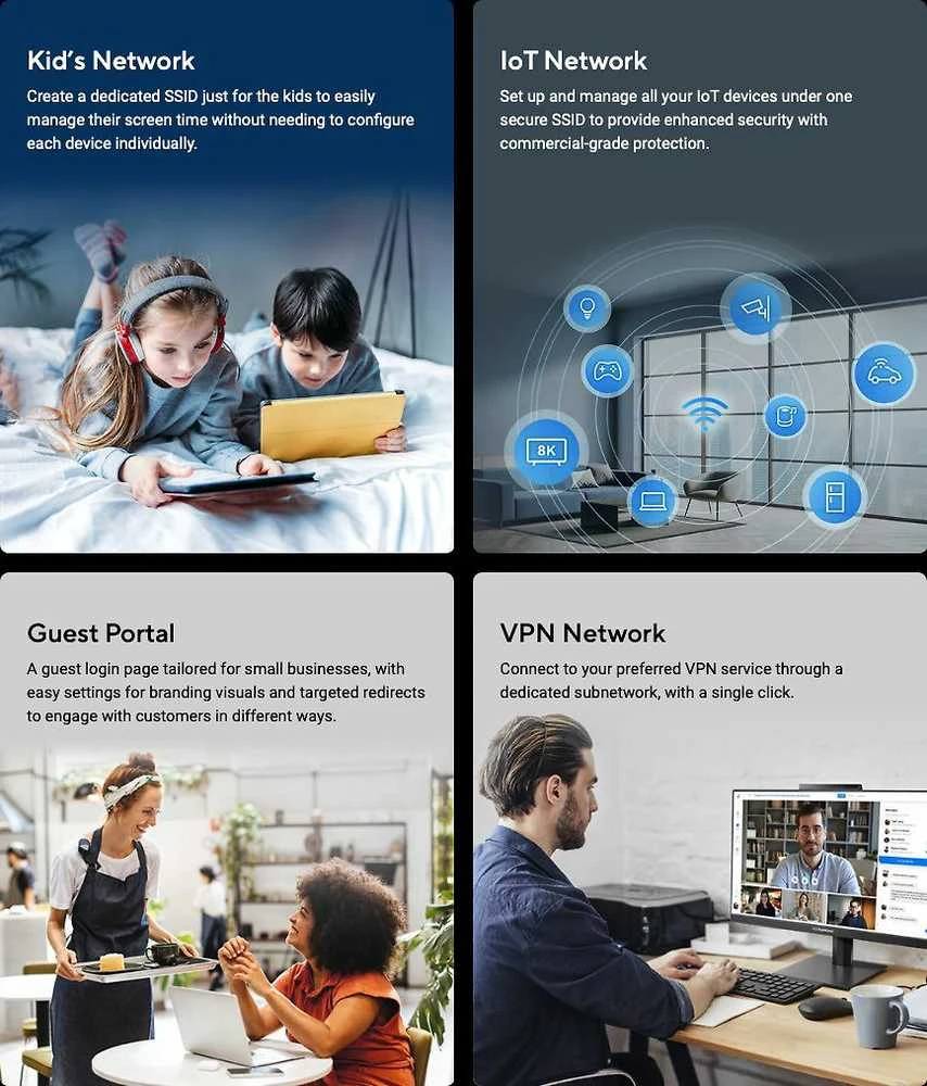 Asus | Belaidis „Wi-Fi 7“ dviejų dažnių gigabito maršrutizatorius | RT-BE86U | 802.11be | 6800 Mb/s | Ethernet LAN (RJ-45) jungtys 5 | Tinklo palaikymas: Taip | MU-MiMO: Ne | 4G/5G | Antenos tipas: Išorinė/Vidinė | 2